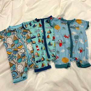 Little Sleepies shortie rompers, set of 3, size 3-6 months